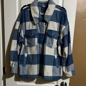 Blue and White Plaid Jacket
